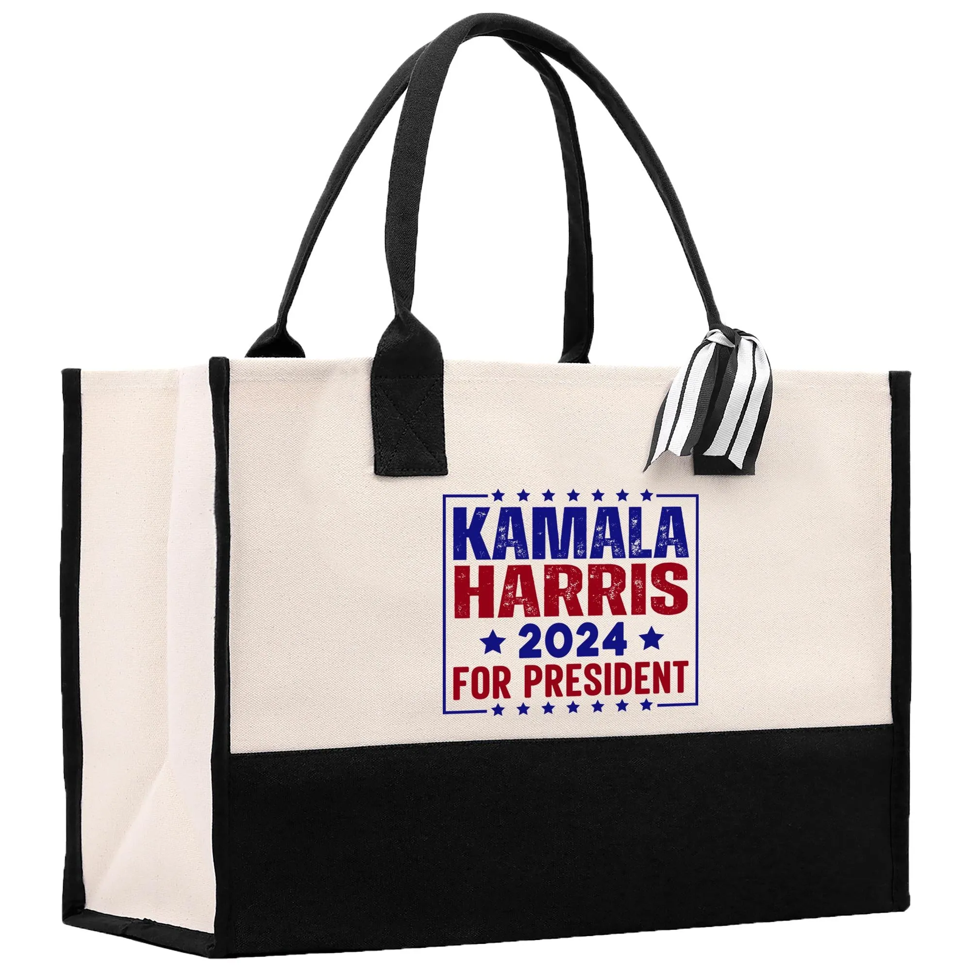 Kamala Harris 2024 Cotton Canvas Tote Bag Kamala Harris Supporter Bag Madam President Tote Gift for Harris Supporter (KHTB1002)