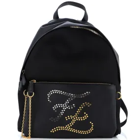 Karligraphy Backpack Nylon with Studded Leather Large
