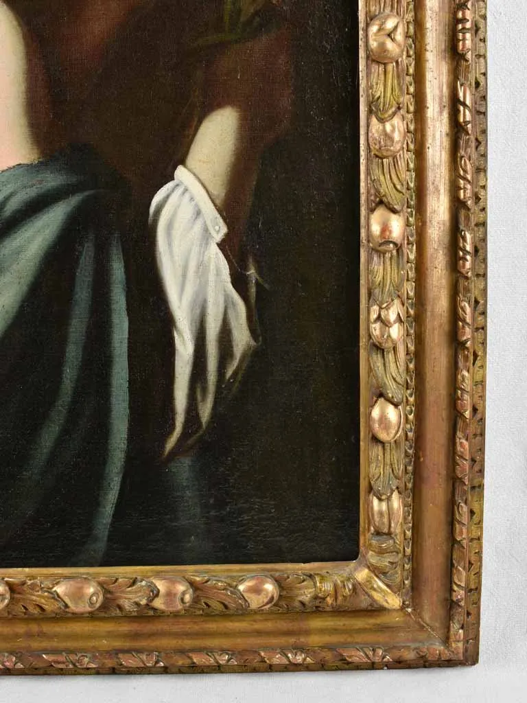 Large 17th century portrait of a lady, anonymous 45¾ x 37¾""