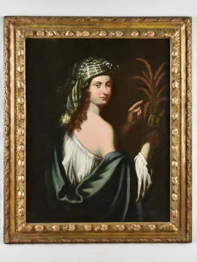 Large 17th century portrait of a lady, anonymous 45¾ x 37¾""