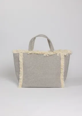 Launch Tote- Navy Stripe
