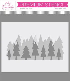 Layered Treeline Stencil Set