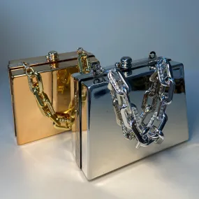 Metal Box Clutch Bags