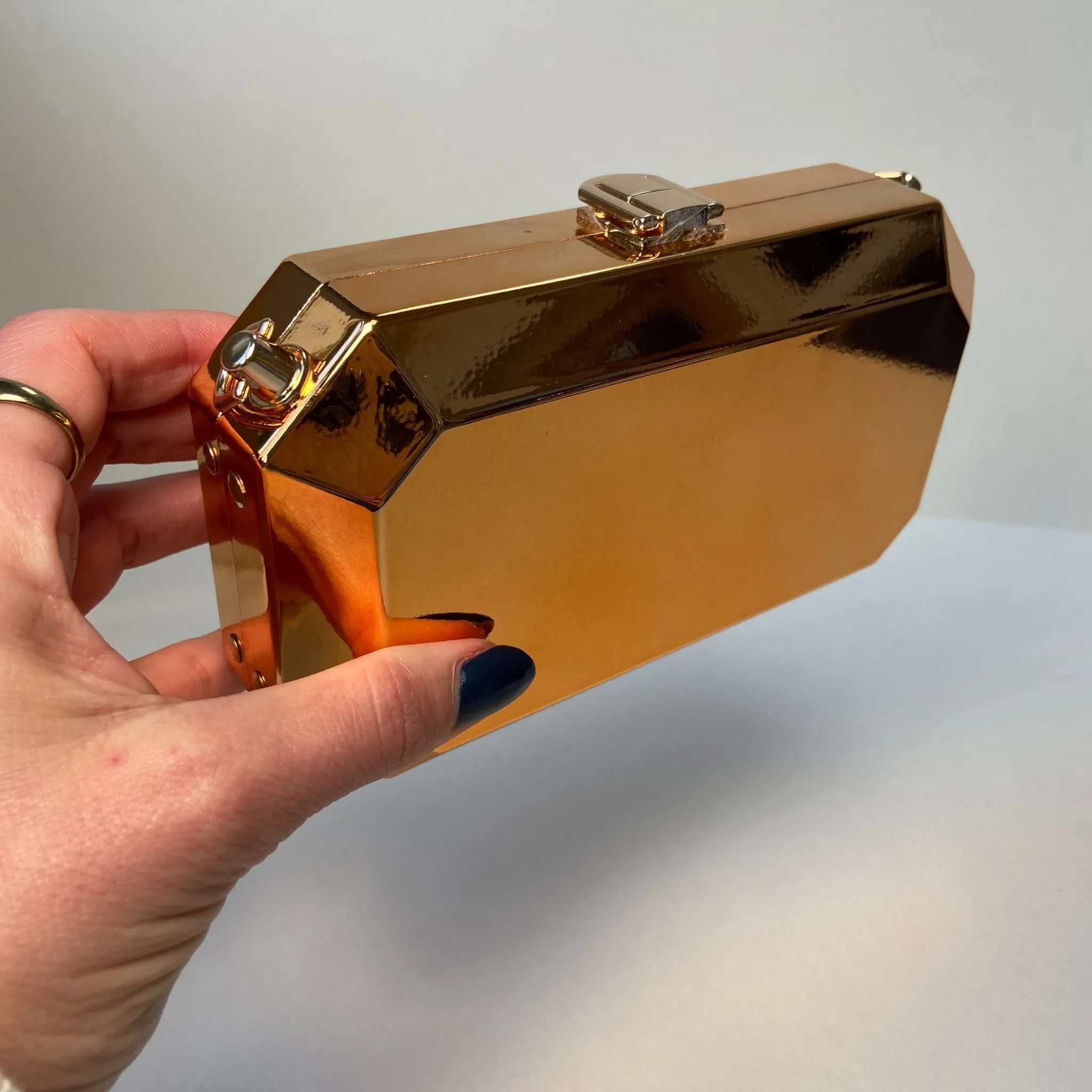 Metal Box Clutch Bags