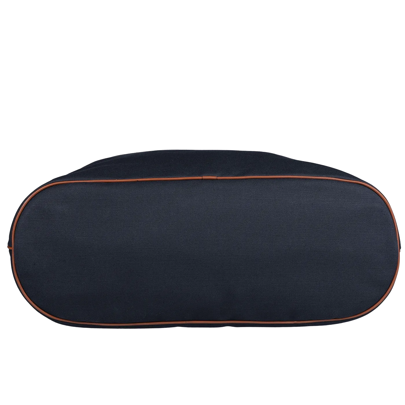 Navy Grey Cotton Canvas Leather Travel Tote