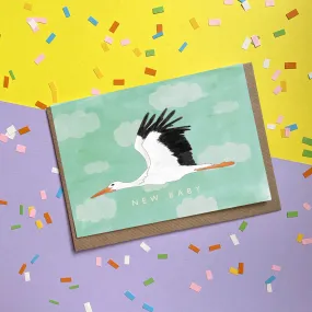 New Baby (green) - Greetings Card
