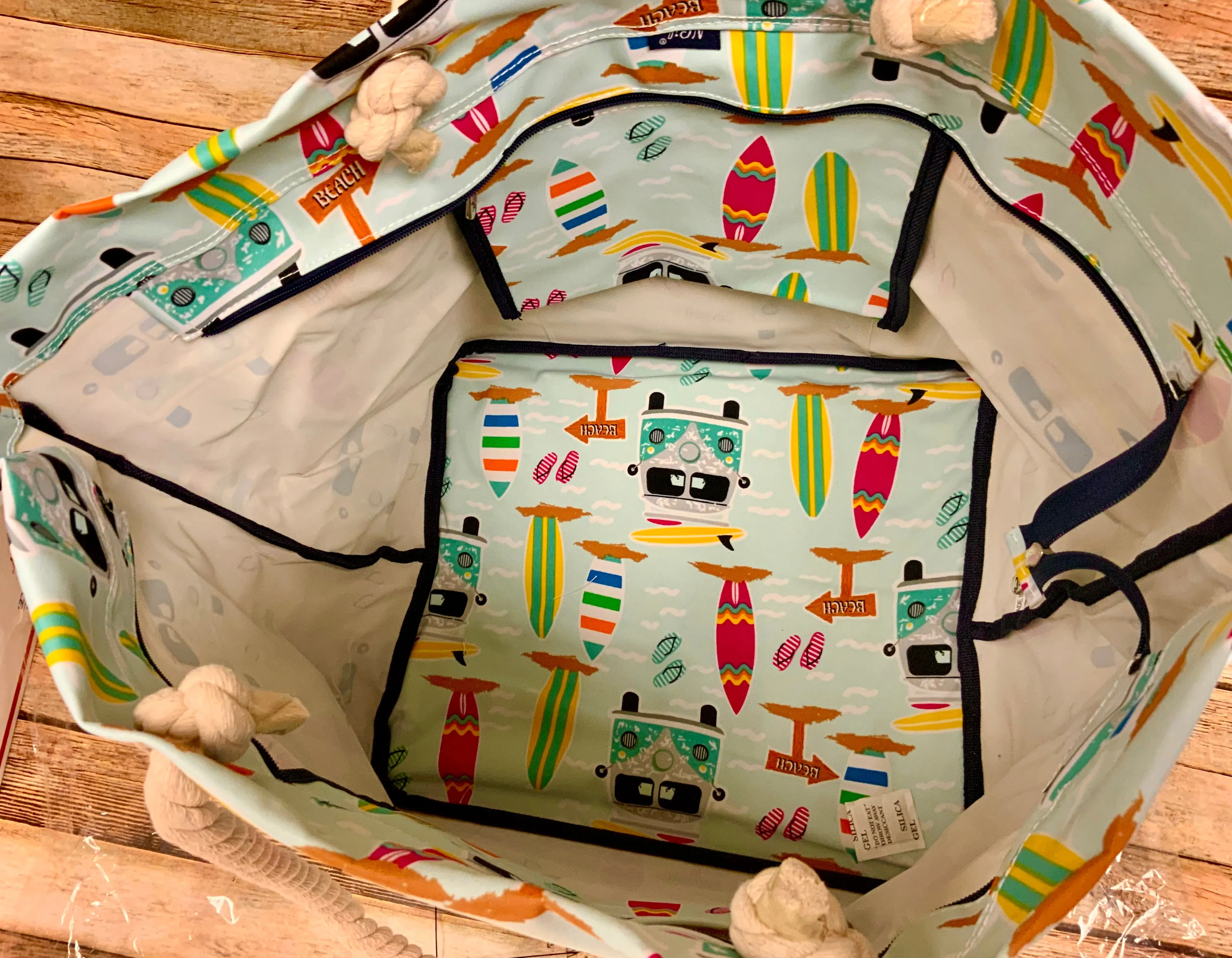NGIL Rope Handle High Quality Canvas XL Tote/Bag with 6 Large Pockets