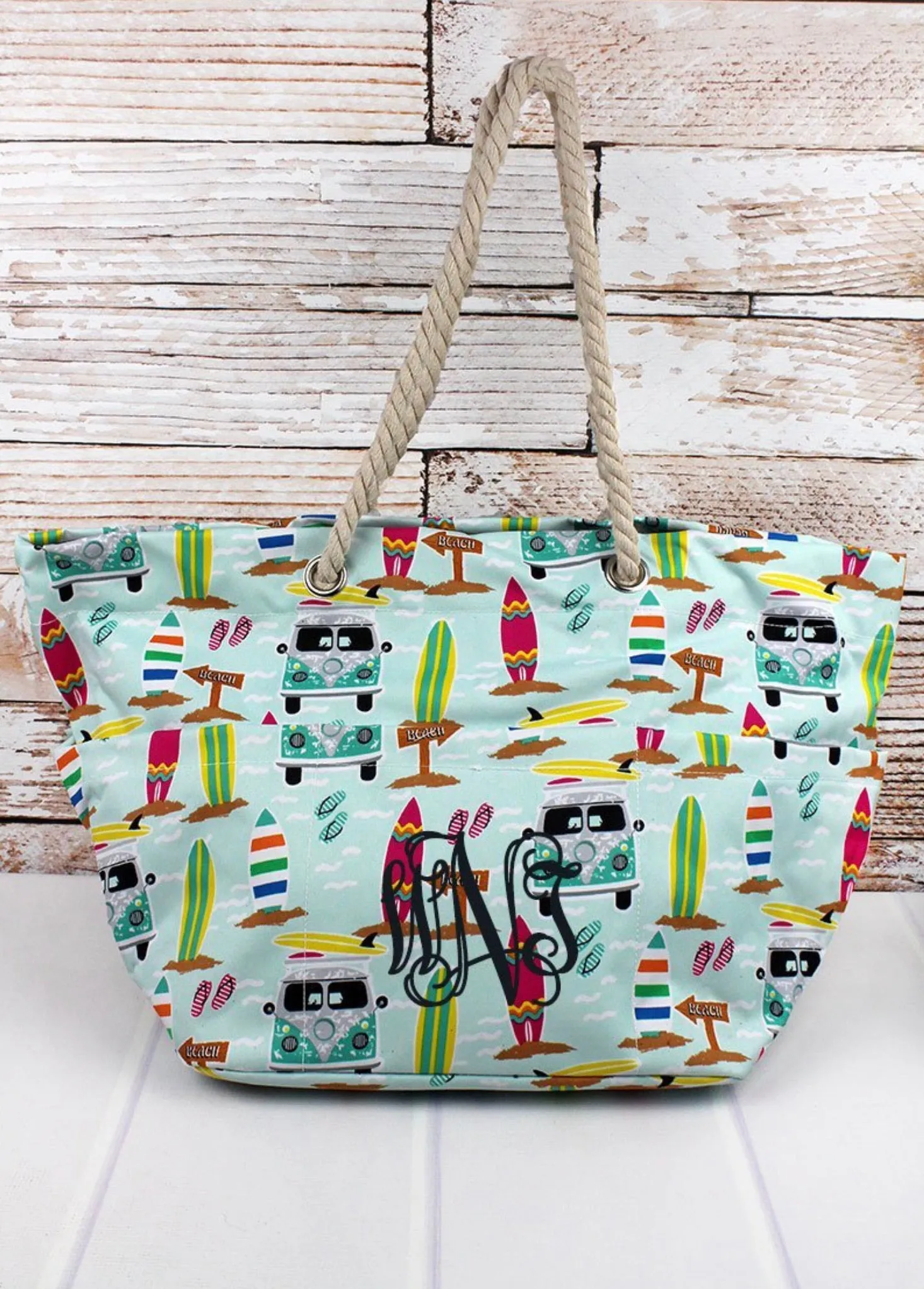 NGIL Rope Handle High Quality Canvas XL Tote/Bag with 6 Large Pockets