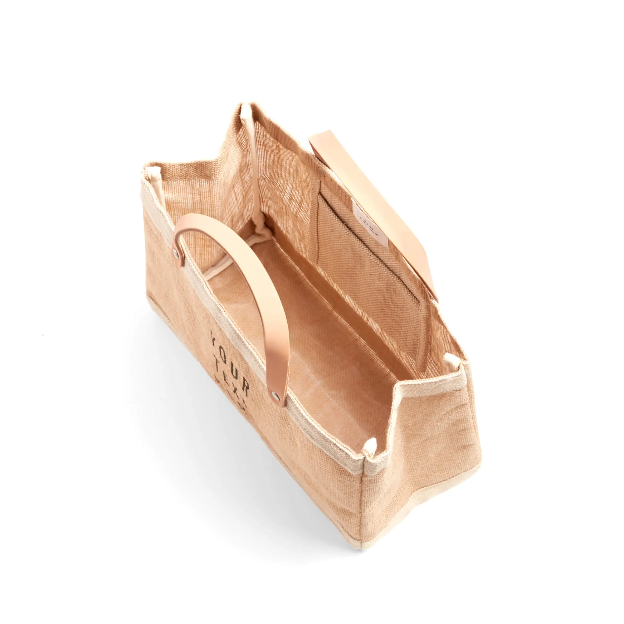 Petite Market Bag in Natural with Rose Bow by Amy Logsdon