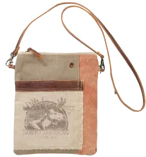 Repurposed Canvas North American Passport Bag