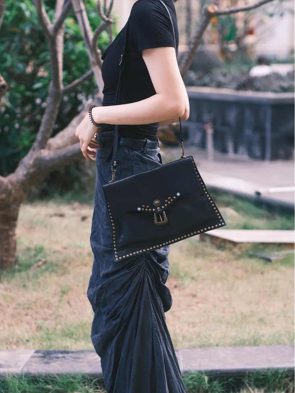Rivet Western Studded Satchel Purse Leather Satchel Crossbody Bag Womens