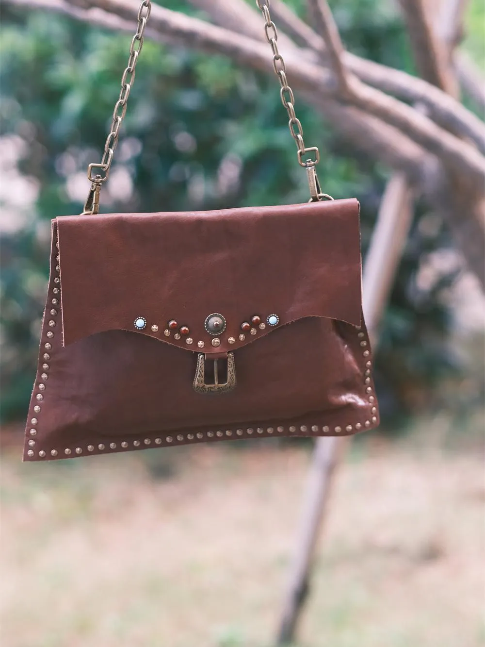 Rivet Western Studded Satchel Purse Leather Satchel Crossbody Bag Womens