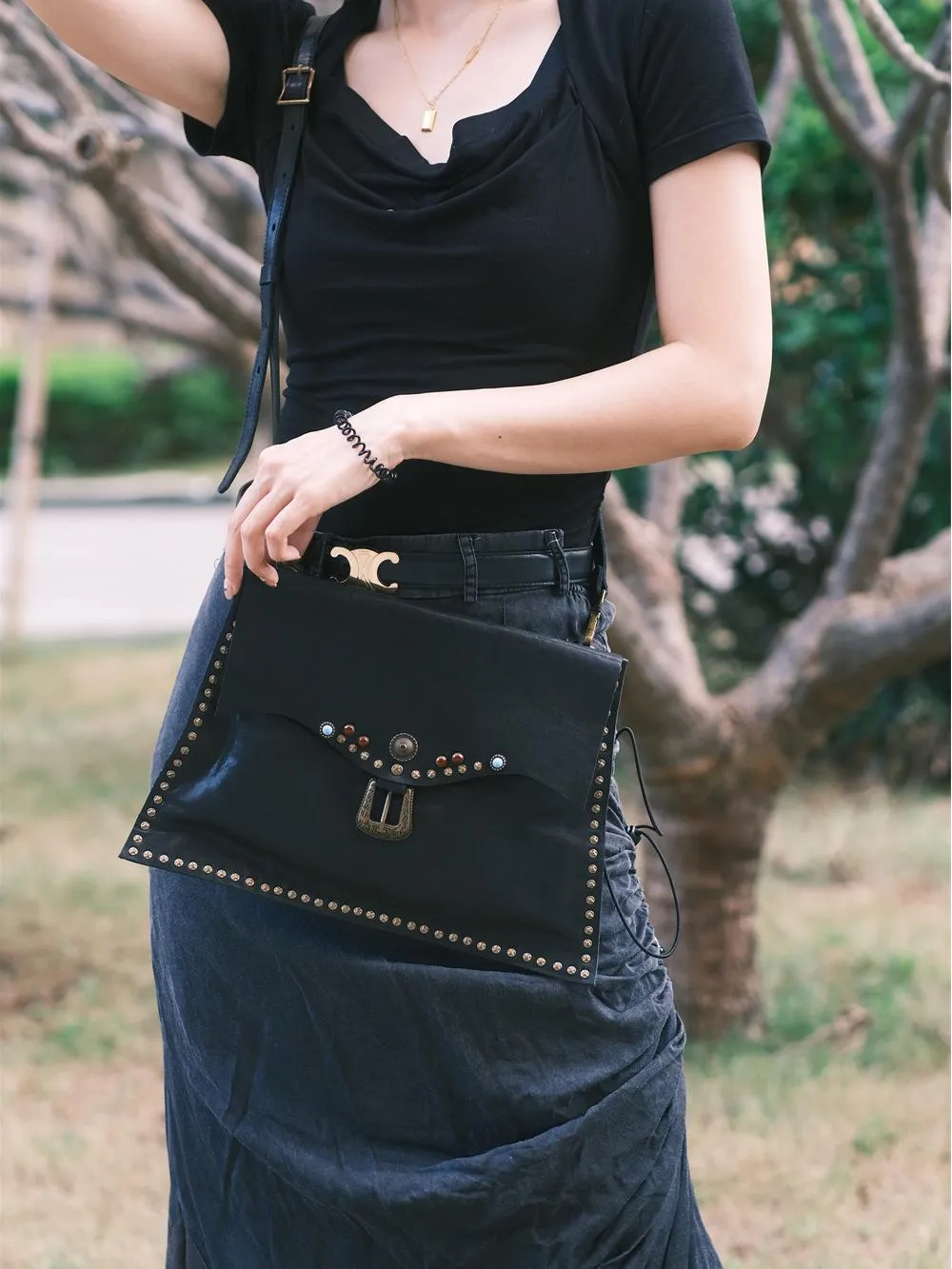 Rivet Western Studded Satchel Purse Leather Satchel Crossbody Bag Womens