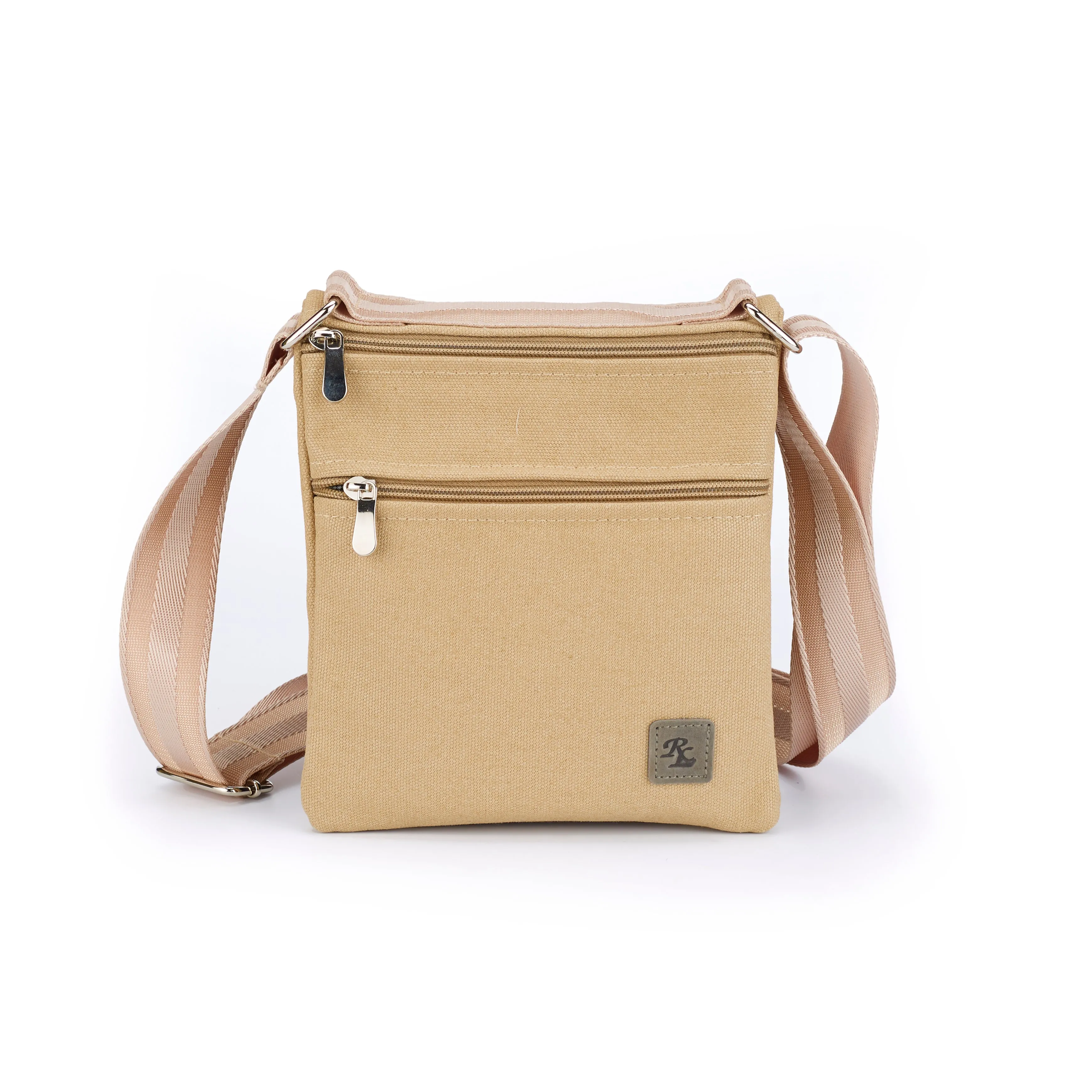 RL Twin Stylish Canvas Sling Cross Body Travel Office Business Messenger one Side Shoulder Bag