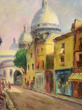 Sacré-Cœur Basilica Montmartre - early 20th Century oil on canvas, anonymous 13" x 11"