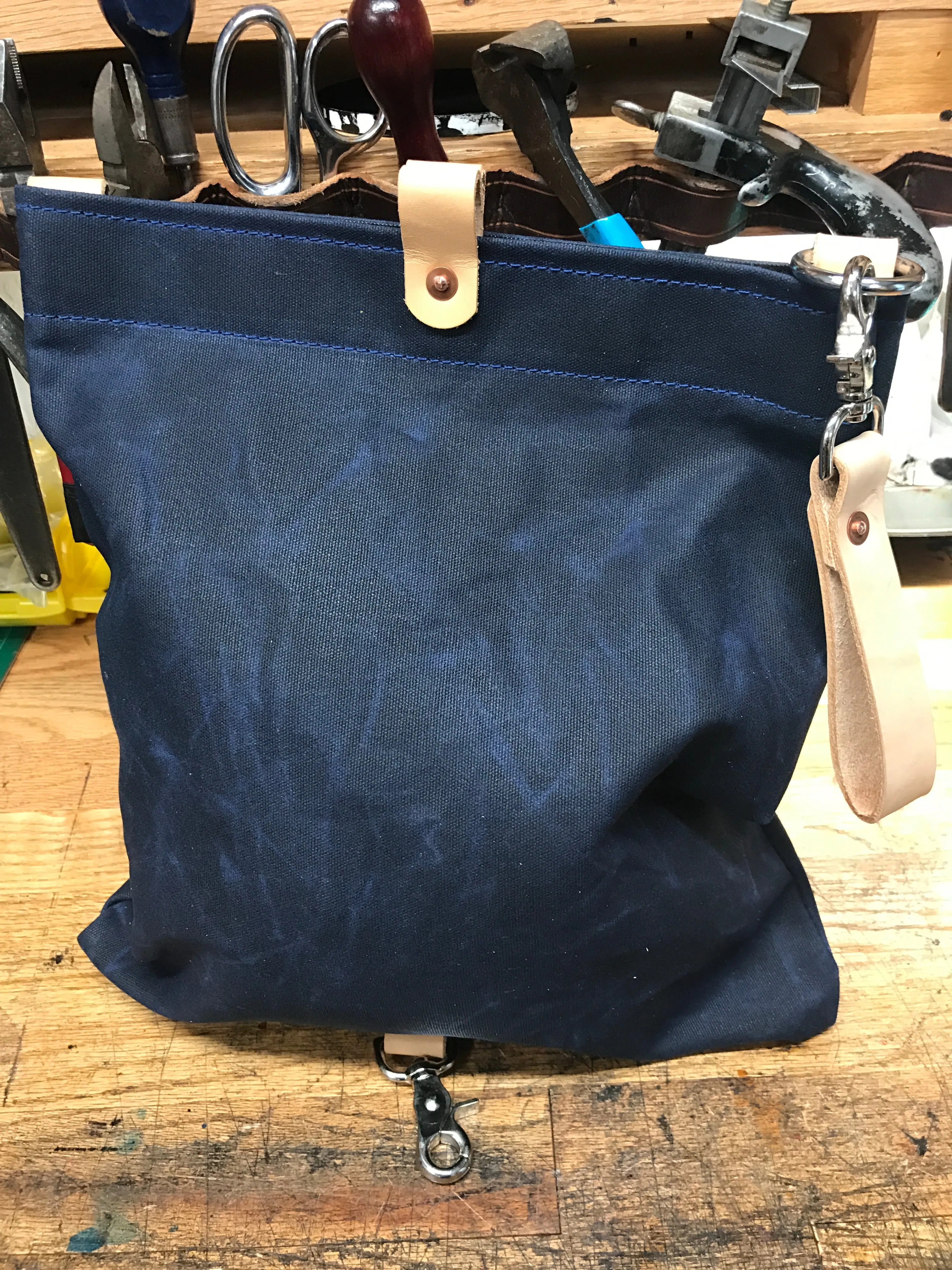 SCBA Mask / Utility Bag..Waxed Canvas and Leather