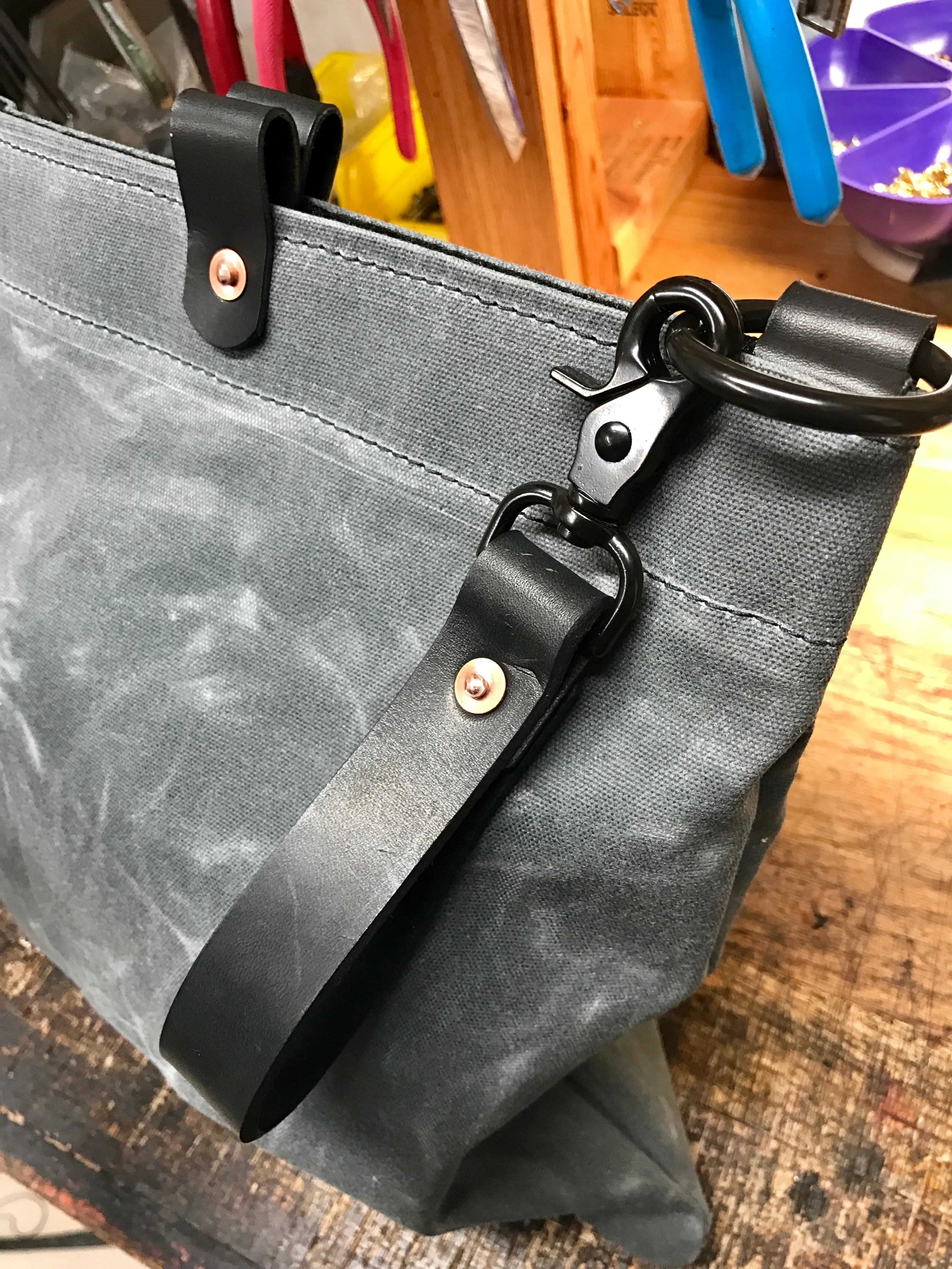 SCBA Mask / Utility Bag..Waxed Canvas and Leather