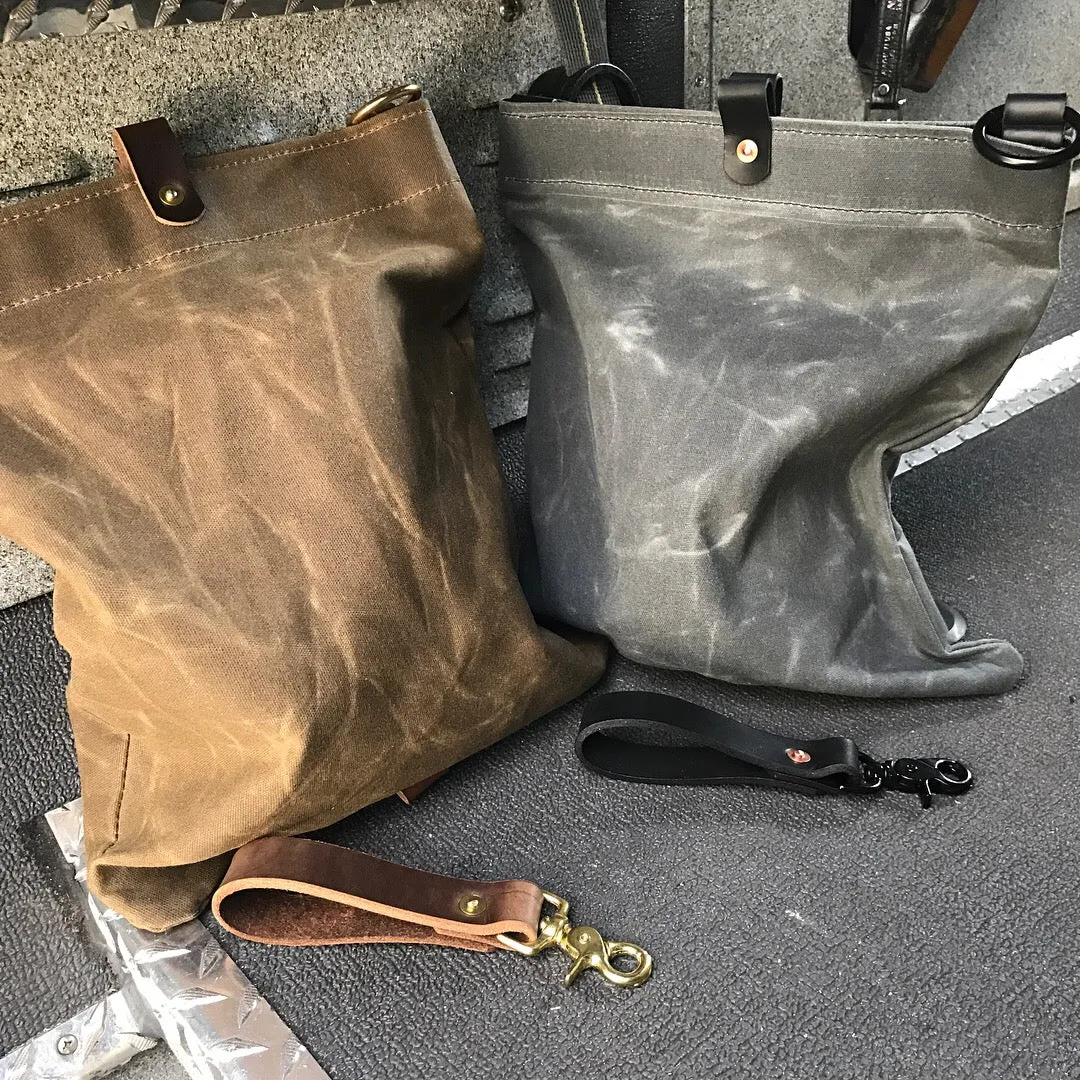 SCBA Mask / Utility Bag..Waxed Canvas and Leather