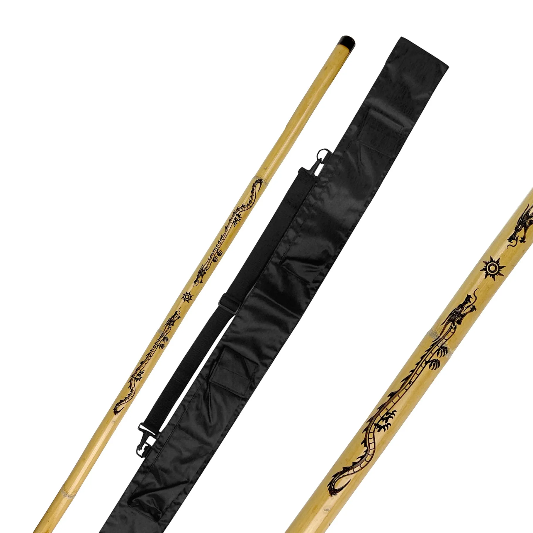 Staff, Rattan, Carved Dragon
