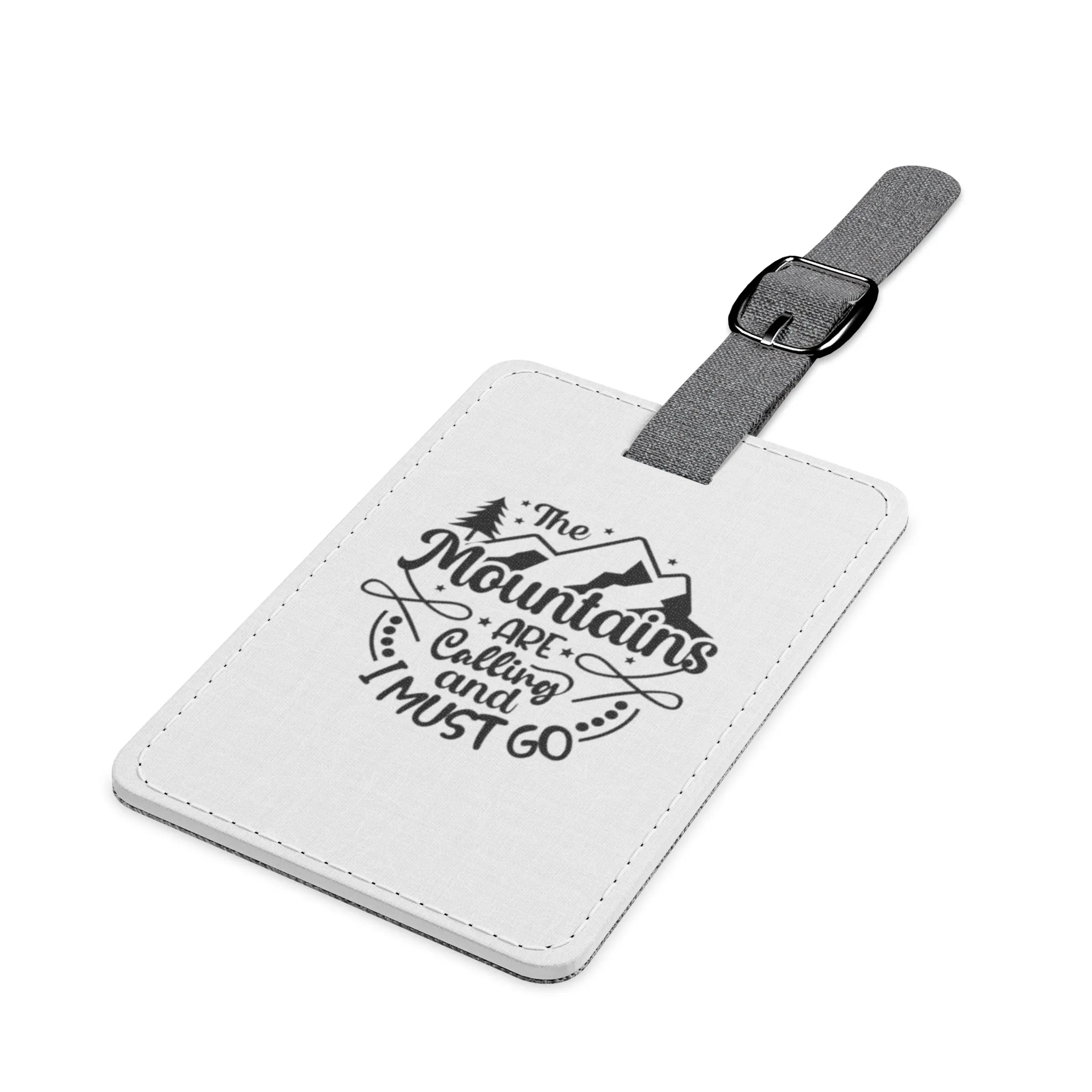 The Mountains are calling Saffiano Polyester Luggage Tag, Rectangle