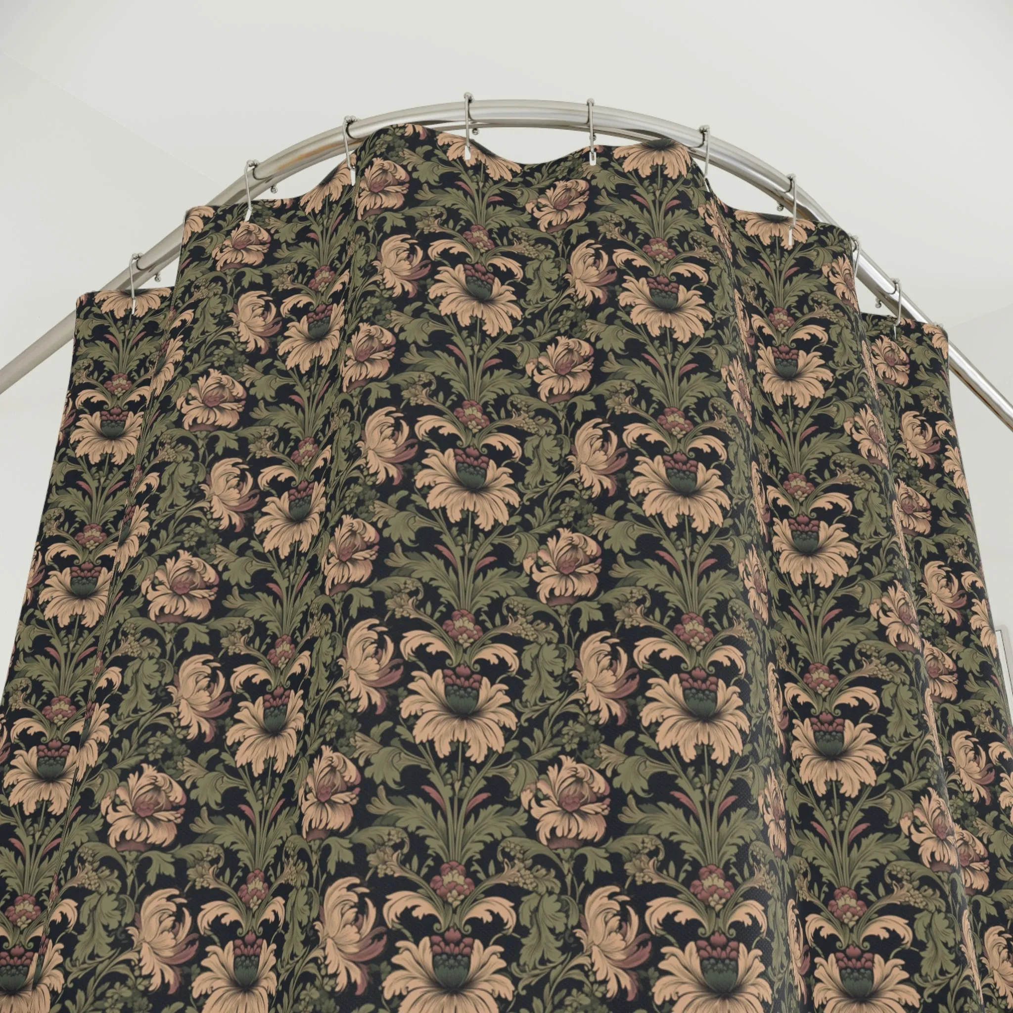 Vintage Victorian Floral Polyester Shower Curtain