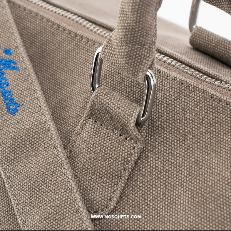 VINTAGE WASHED CANVAS TRAVEL BAG "MOSQUETS"