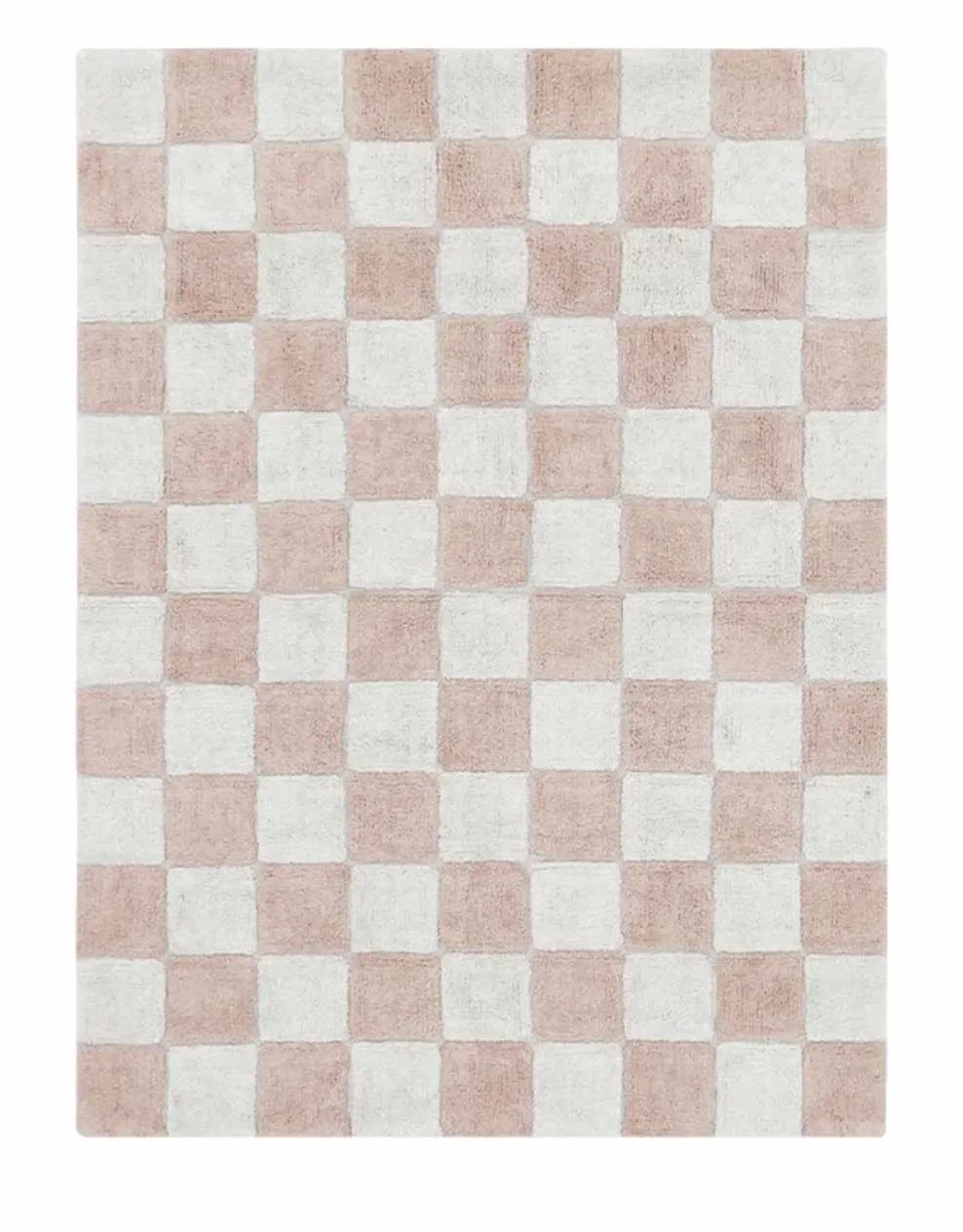 Washable cotton rug "Tiles Rose"