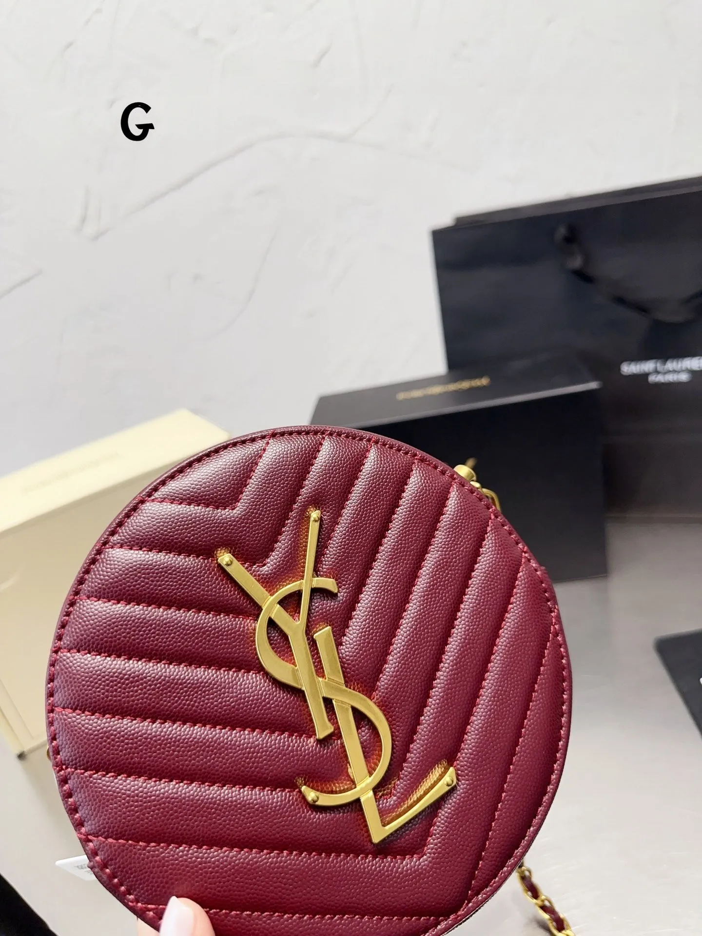YSK262 vinyle Round Camera Bag / 6.6 x 6.6 x 2.1 INCHES