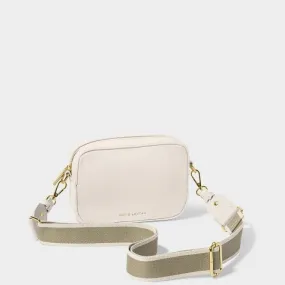 Zana Mini Canvas Strap Off White Crossbody Bag KLB3297